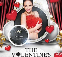 高调奢华的情人节传单模板：Valentines Luxury Spectacular Flyer